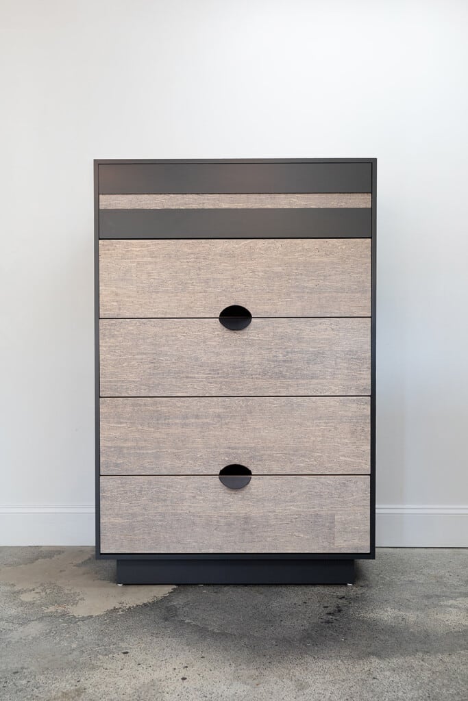 Locally crafted, sustainably made 5-drawer chest with push-to-open top drawer from TEWlines.