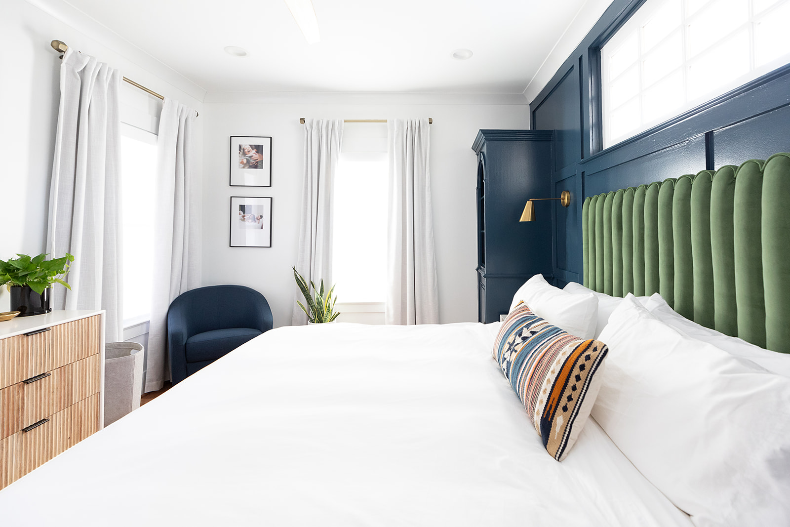 Chapel Hill Rd. Primary Bedroom Full-View with Dresser and Built-Ins.