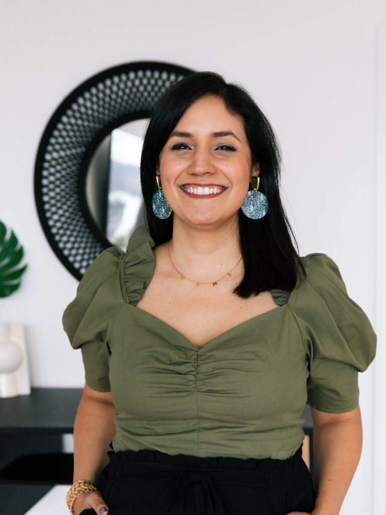 Interior designer Frances Acevedo while working at TEW Design Studio