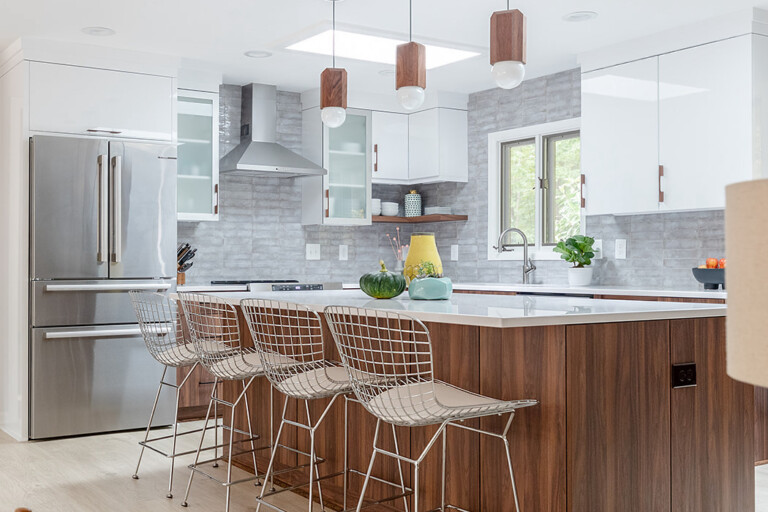 Grey and white kitchen with island – TEW Studio Interior Designers Raleigh, NC