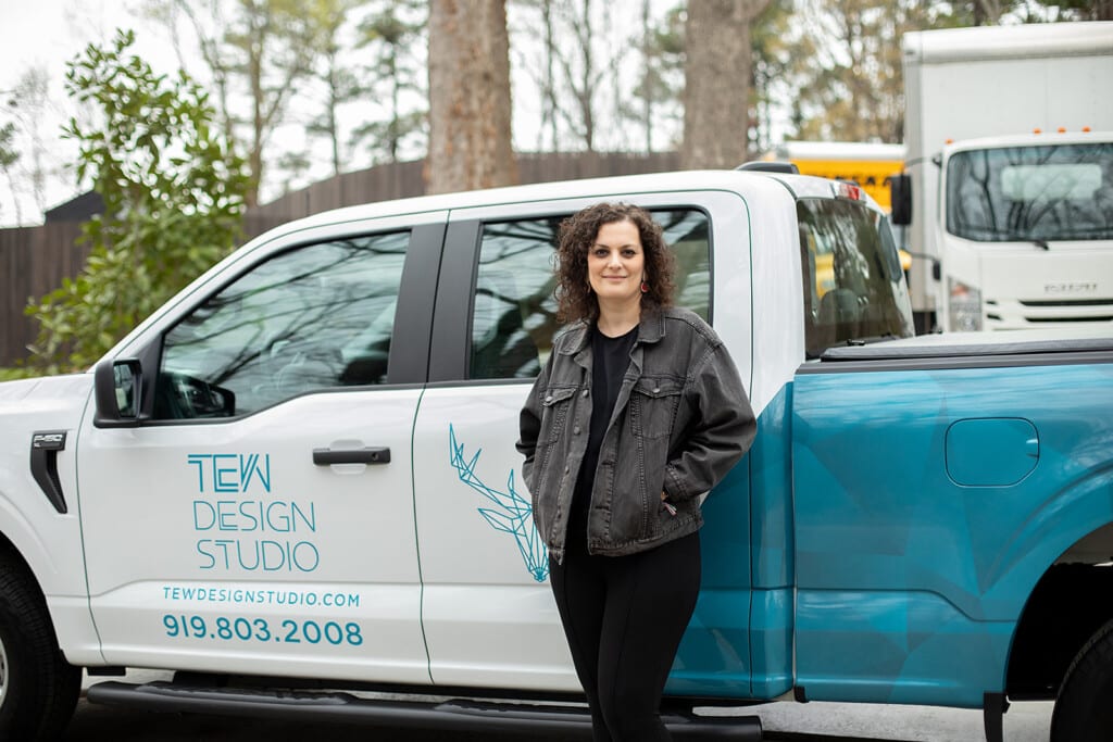 Rima Nasser in front of TEW Design Studio truck